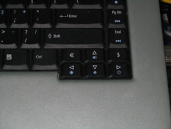 € and $ keys on Acer laptop keyboard